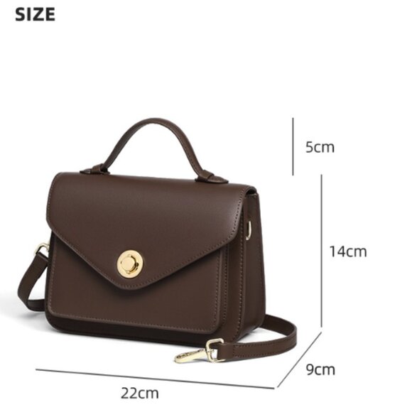 ✨ NEW! Elegant Dark Brown Leather Look Satchel Bag ✨ - Picture 7 of 7